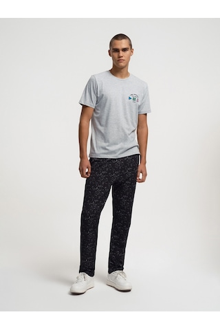 Regular Fit Erkek Pijama Gri Melanj
