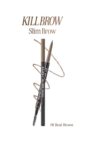Doğal Görünüm Sunan Ultra İnce Uçlu Çift Taraflı Kaş Kalemi Clıo Kill Brow Slim Brow 01 Real Brown 01 Real Brown
