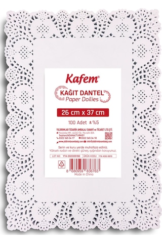 Kafem Dantel Kağıt 26 x 37 cm 100 Lü x 5 Paket