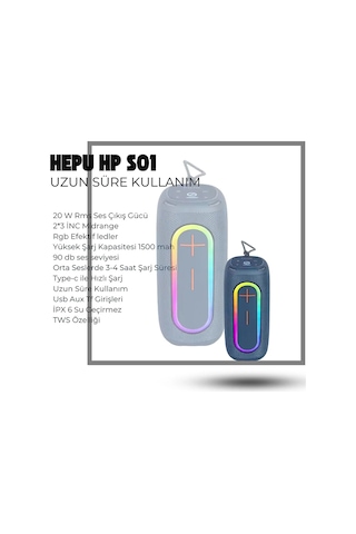 Hepu Hp-s01 20w Taşınabilir Kablosuz Bluetooth Hoparlör