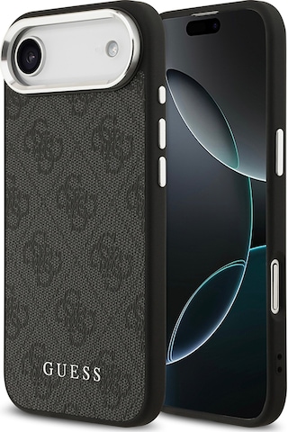 Apple Uyumlu iPhone 17 Air Kılıf Guess Lisanslı M-safe Özellikli 4g Klasik Yazı Logolu Kapak Siyah Siyah