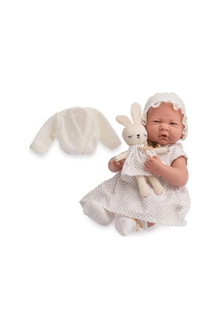 Berenguer Gerçekçi Yenidoğan Oyuncak Kız Bebek 39 Cm - Beyaz Hırka Ve Tavşanlı