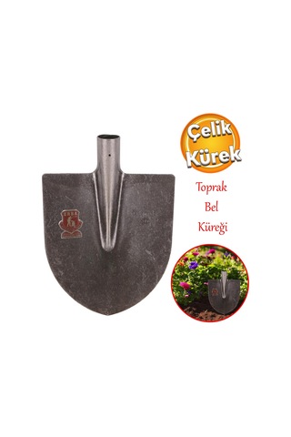Sapsız Çelik Bahçe Küreği Toprak Bel Belleme Çapalama Aleti Metal Kürek 28 Cm Keskin Sağlam