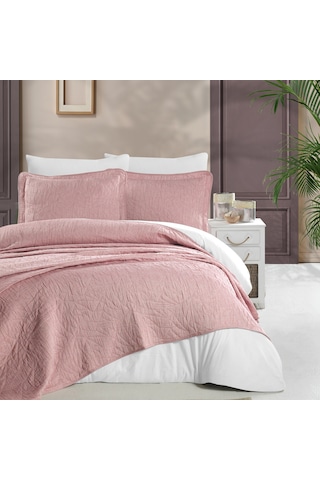 Schafer Shine Yatak Örtüsü Seti -3 Parça -Pudra Çok Renkli