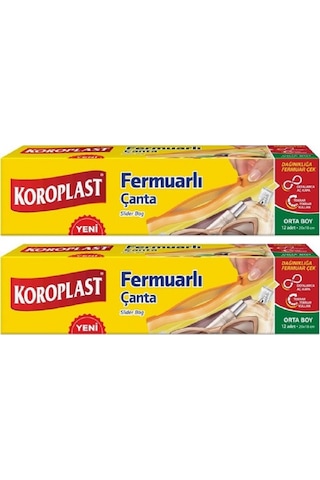 Koroplast Fermuarlı Çanta Orta Boy 2 x 12'li 20 x 18 CM