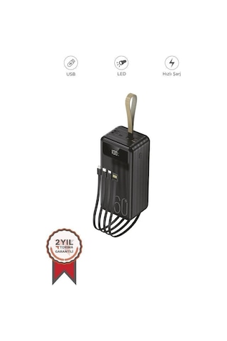 Taşınabilir Batarya 60000 Mah Trm-1060 Siyah Enerji Kaynağı Seyahat Bataryası Cihaz Şarjı Çok Renkli