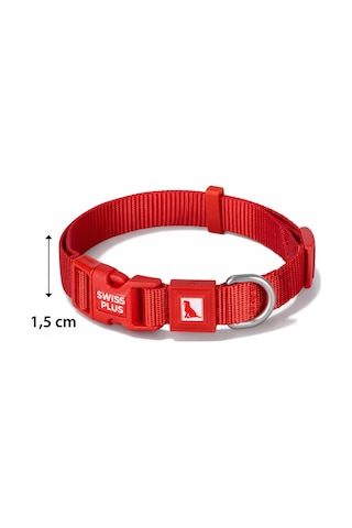 Swissplus Urban Paws Köpek Tasması Crimson Red Ayarlanabilir, Dayanıklı, Hafif-15mm Kırmızı