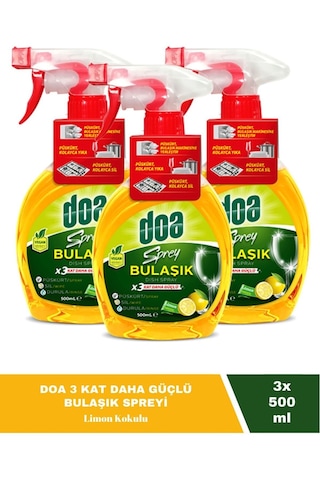 Doa Sprey Bulaşık Deterjanı 500 Ml X 3 Adet