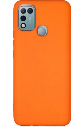 İnfinix Hot 10 Play İçi Kadife Kaplı Esnek Silikon Kapak Ryc/ Nano Lansman Turuncu