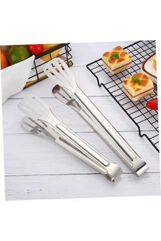 2 Adet Kullanışlı Barbekü Maşası Barbekü Pişirme Maşası Paslanmaz Çelik Maşa Haşlanma Önleyici Mutfak Maşası Mutfak Temel Gereçleri Diğer