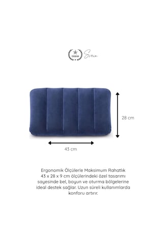 Yastık Kadife Kaplı Şişme Minder Yastık Taşınabilir Konforlu Ergonomik Kamp Seyahat Oturma Destekli Diğer
