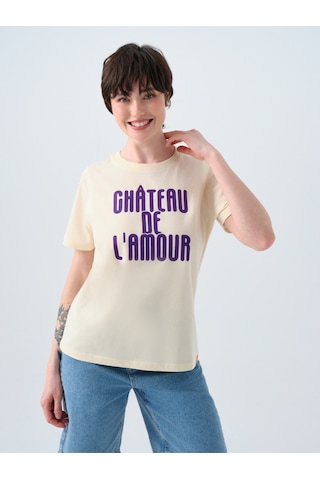 Regular Fit Kadın Tshirt K.kol Bej