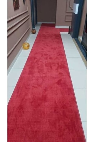 Yağmurser Halı Protokol Kırmızı Kaymaz Jel Taban Kesme Yolluk (428980924)