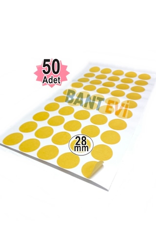 Yuvarlak Kesim Filmik Çift Taraflı Bant 50adet 28mm Şeffaf Diecut