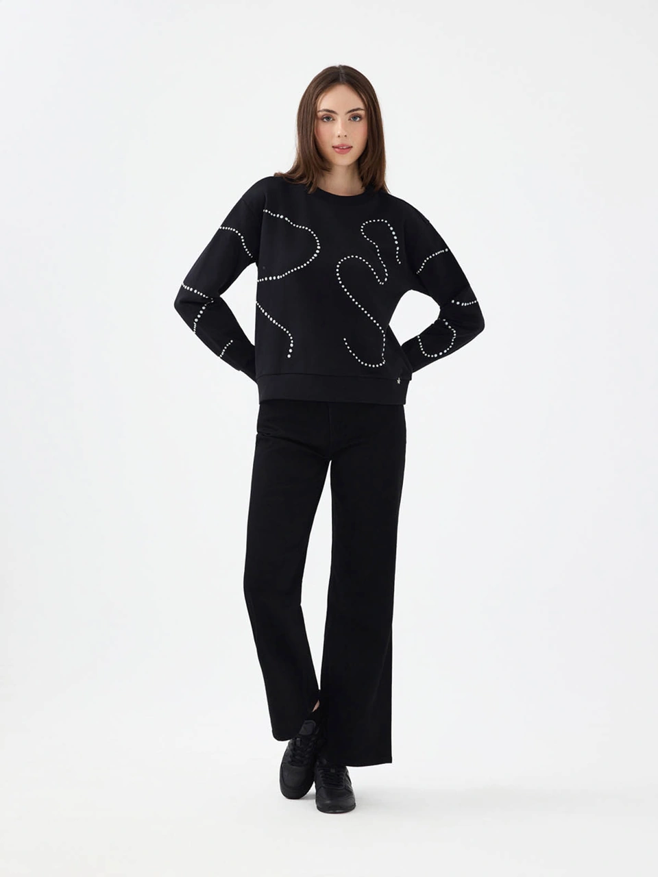 Loft Regular Fit Siyah Kadın Sweatshirt Lf2040682 SiYAH