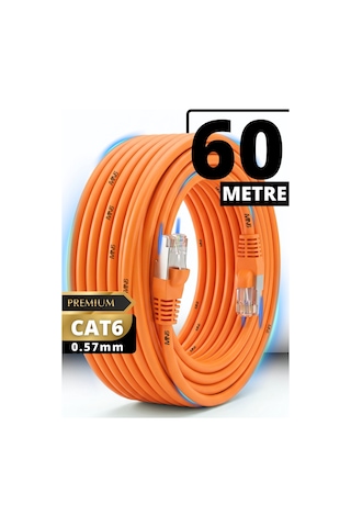 Mn6 M107xt 60 Metre Ethernet Kablosu/cat6 23awg Utp 0.57mm/çıft Kat Korumalı/iç Dış Mekan Uyumlu 60 M