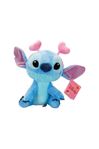 Kalp Taçlı Stitch Peluş 25 Cm - Sevimli Lilo Ve Stitch Oyuncak Mavi