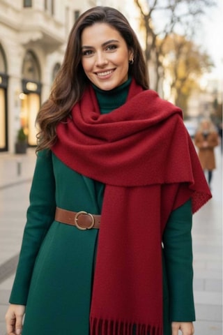 Tezzgelsin Kadın Premium Soft Buklet Atkı Bordo