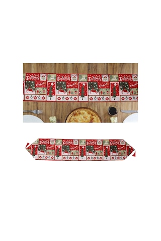 Homyl Yılbaşı Masa Örtüsü Bayrağı Kış Mutfağı İçin Karikatür