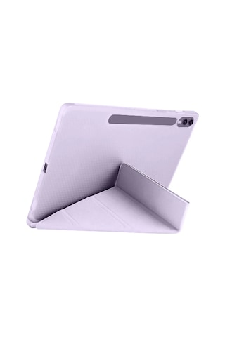 Uray Store Samsung Galaxy Uyumlu X610 Tab S9 Fe Plus 12.4 Kılıf Kalemlikli Mars Tablet Kılıfı - Lila Arka Kapak