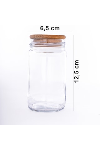 12 Adet Ahşap Kapaklı Cam Baharatlık Seti 320 Cc -12'Li Baharatlık Şeffaf