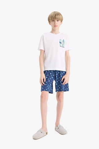 Defacto %100 Pamuklu Desenli Beli Lastikli Pijama Takımı Erkek Çocuk E2693A825HS Beyaz