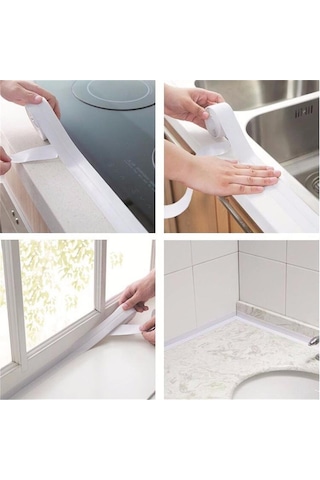 Su Sızdırmaz Geçirmez Dayanıklı Lavabo Tezgah Küvet Duş Banyo Mutfak Pencere Kenar Bandı 3,2 Mt