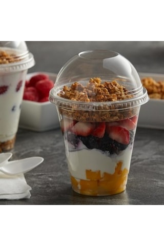 Plastik Milkshake Bardağı Kapaklı 50'li Şeffaf 350 Cc Ml Meşrubat Bardağı Limonata Cup İçecek