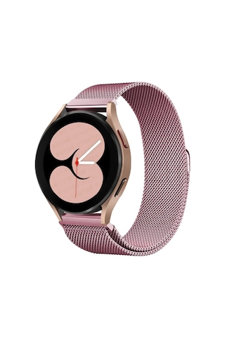 Mey İthalat Samsung Samsung Uyumlu Galaxy Watch 4 Metal Mıknatıslı Kordon - Rose