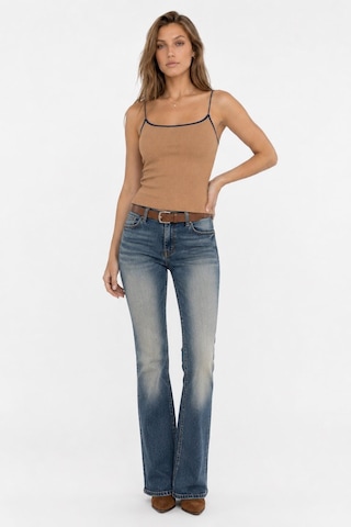 Neden Tekstil Kontrast Şeritli Triko Atlet Body - Camel-laci