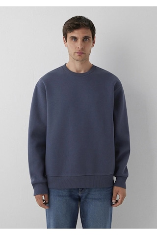 Bisiklet Yaka Sweatshırt Ombre Mavi