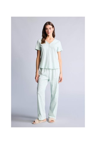 Defacto Pijama Takımı Üst Desenli Alt H1276ax26smgn1114 Yeşil-gn1114