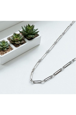 Unisex İtalyan Model Çelik Zincir 9129 Gümüş