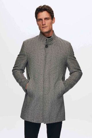 D's Damat Ds Damat Regular Fit Gri Balıksırtı Kaban 1HF08ORT10003 Gri