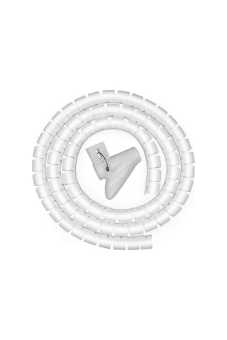 Güncelçarşı 1 Mt X 22 Mm Spiral Boru Kablo Kanalı Kablo Fiş Düzenleyici Toplayıcı Kordon Kablo Tutucu Beyaz 1 Adet