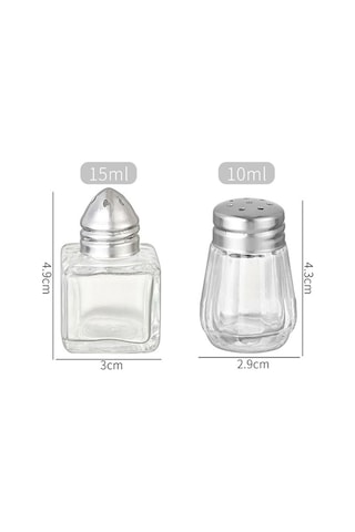 Kapaklı 10/15ml Baharat Şişesi Şeffaf Cam Tuz Kavanozu Dayanıklı Baharatlıklar Barbekü 5