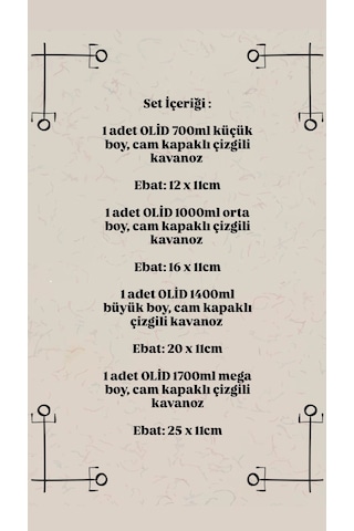 4'lü Cam Kapaklı Kavanoz Seti Mien Bakliyat, Baharat & Kuru Gıda Saklama Kabı Şeffaf, Dayanıklı Cam