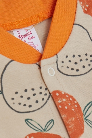 Breeze Kız Bebek Patikli Tulum Nar Desenli 0-6 Ay, Bej-Bej