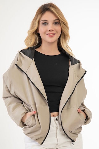 Riverstorm Kadın Taş Su Ve Rüzgar Geçirmez Kapüşonlu Cepli Oversize Yağmurluk - Rüzgarlık Taş