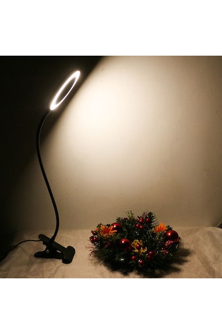 Vkemall Usb Güçlü Led Masalık: Göz Koruyucu, Esnek Kollu, Isı Dağıtımlı, Siyah Renk Siyah