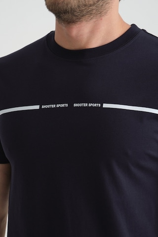 Shooter Sportwear Shooter Erkek T-shirt %100 Pamuk Nefes Alan Bisiklet Yaka Regular Fit Lacivert