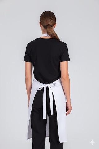 Kadın Boyundan Asmalı Barista Şef Mutfak Önlüğü 60x85 Cm Beyaz