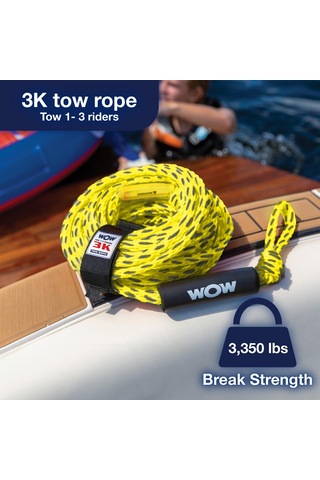 Wow World Of Watersports 3k 18,3 M Yüzen Köpük Şamandıralı Çekme Halatı 1 2 Veya 3 Kişilik Çekme Halatı Tekne İçin 17-3030