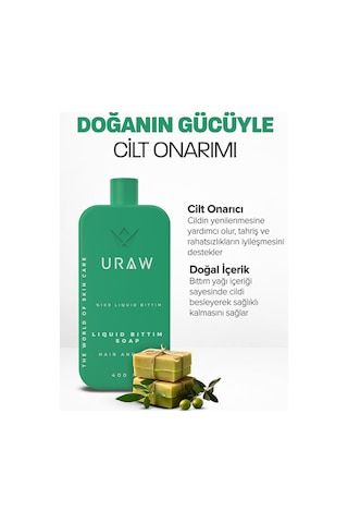 Uraw Saç Derisi Arındırıcı ve Kepek Karşıtı Sıvı Bıttım Sabunu 400 ML