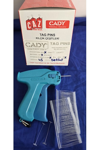 Cady 9l Tabanca+45mm Tekstil Etiketleme Kılçık Seti 5000 Ad