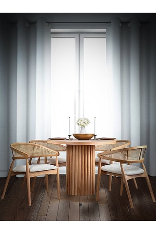 Perge İskandinav Natural Ahşap Masa Sandalye Takımı 90x90 Natural