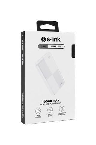 S-link Ip-g12n 10000mah Micro+usb+ Type-c Giriş+çıkış Beyaz. Taşınabilir Pil Şarj Cihazı Powerbank