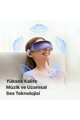 SKG KS700-e Akıllı Göz Masaj Aleti / Robotu Soğuk Kompress Mobil App, Isı Terapisi & Termoterapi Mor-lacivert