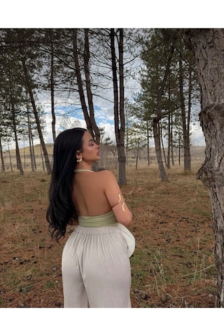 Boyundan Geçmeli Basic Crop YEŞİL