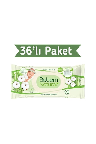 Bebem Natural Islak Havlu Mendil 90x36 3240 Yaprak